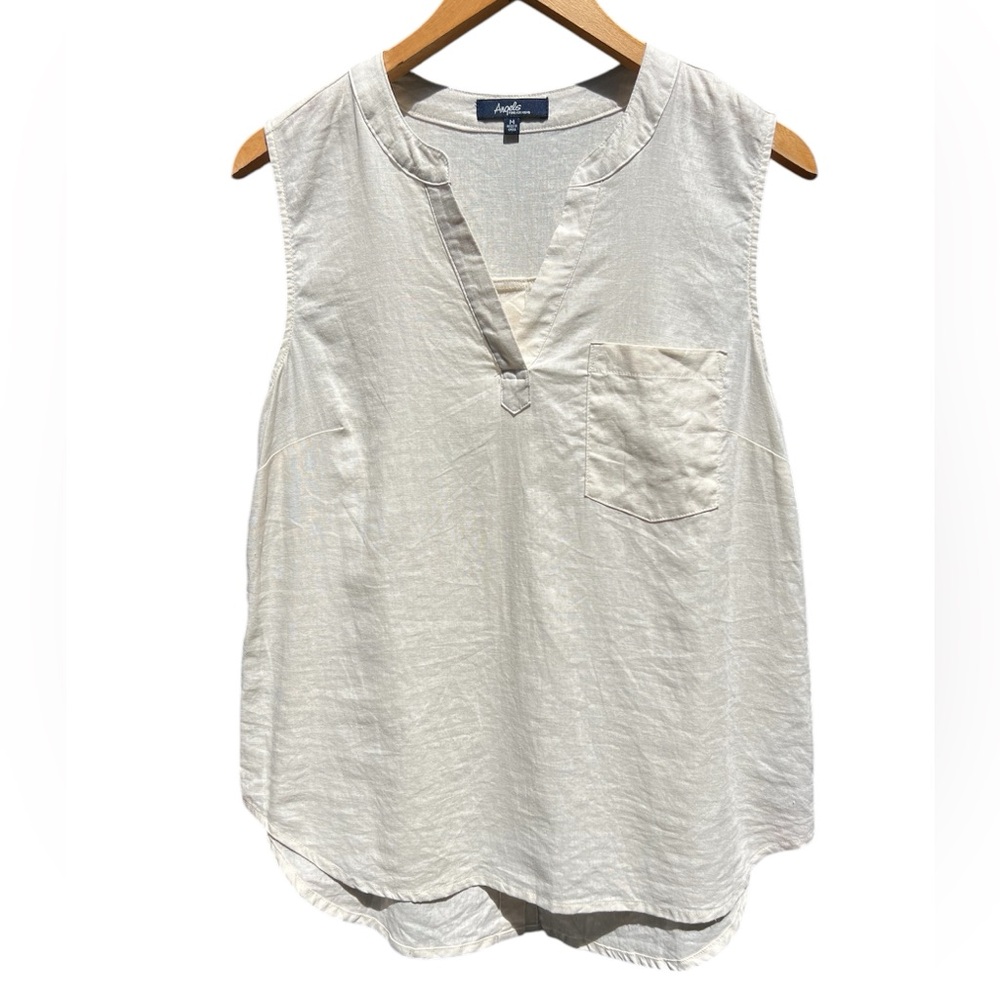 Linen Blend V-Neck Tank